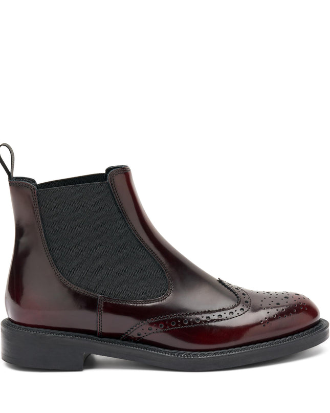 Stivaletti Frau Chelsea Oxford Donna in Pelle Bordo 95U2 BRUSH BORDO Frau 