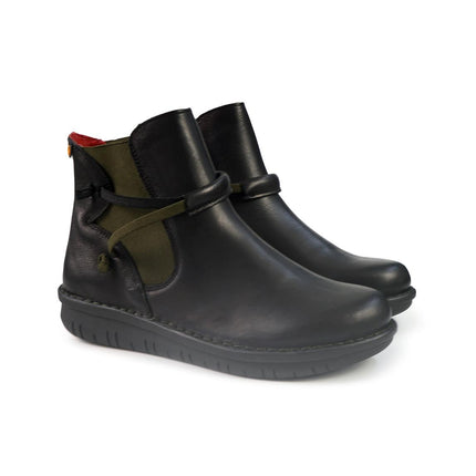 Stivaletti Chelsea Donna Pelle Nero 8274 KAKI Jungla 