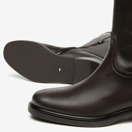 Nero Giardini Stivali Donna conTacco Basso in Pelle Testa di Moro I514704D MORO 300 Nero Giardini 