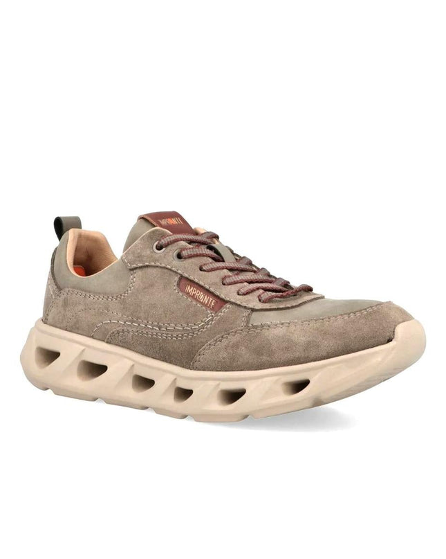 Impronte Sneakers Uomo Running in Pelle Taupe - MARIO SPATARELLA