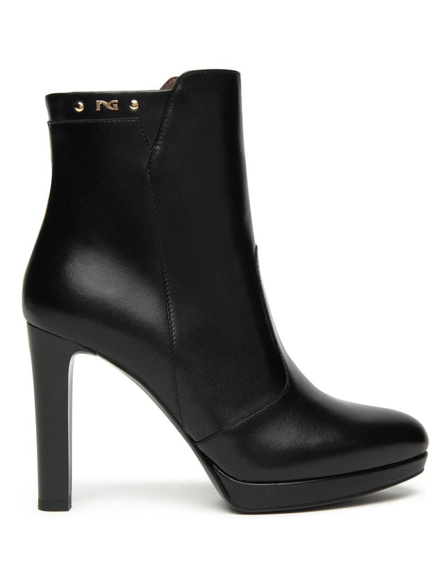 Nero Giardini Stivaletti Donna Tacco Alto e Plateau in Pelle Nero - MARIO SPATARELLA