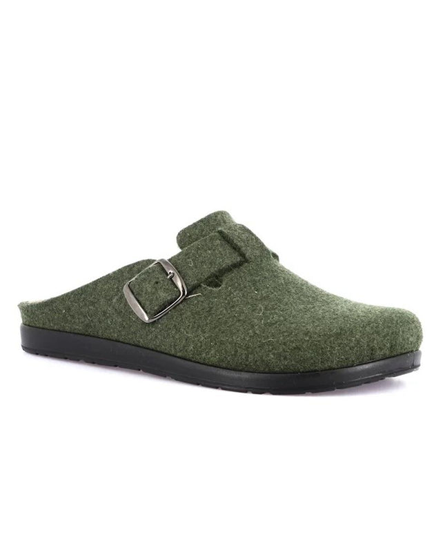 Grunland Pantofole Ciabatte Uomo in Feltro di Lana Verde CE0475 PONE FORESTA Grunland 