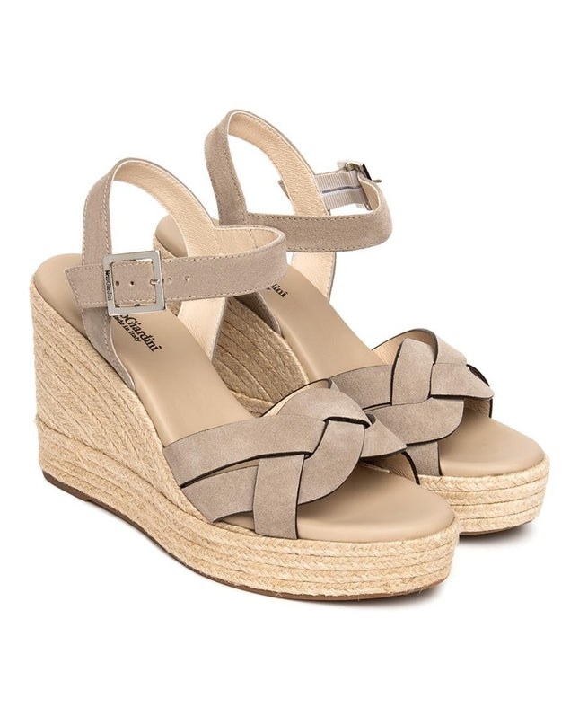 NeroGiardini Sandali Donna con Zeppa Corda in Camoscio Creta - MARIO SPATARELLA