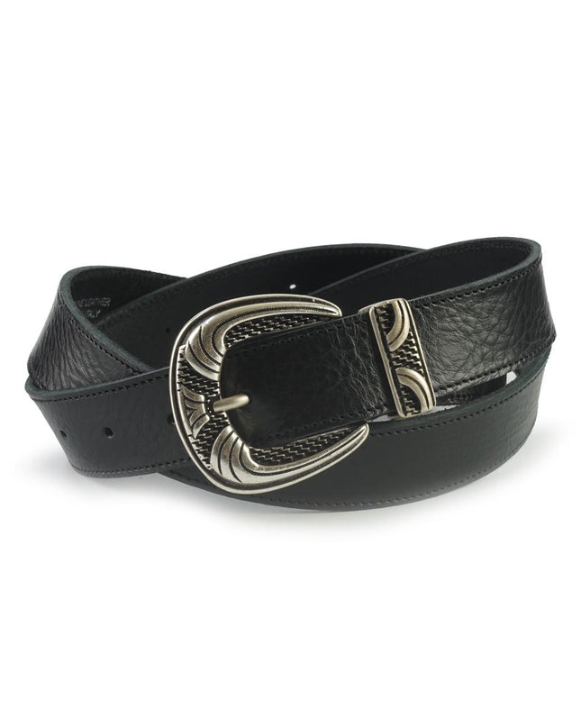 Cintura Donna in Pelle Nero con Fibbia Texana 10330/30 BLACK Spatarella 