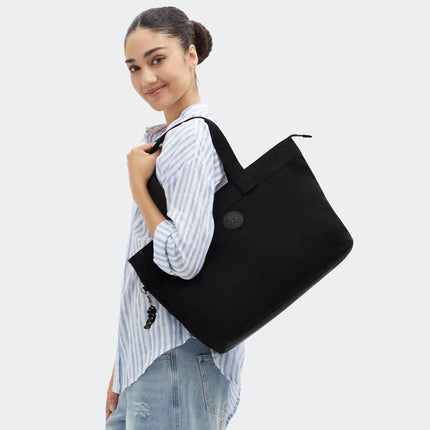 Kipling Borsa Lavoro Shopper Laptop in Tessuto Infinite Black - MARIO SPATARELLA