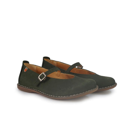 Jungla Ballerina Donna con Cinturino in Pelle Nabuk Verde 8460 PRADO Jungla 