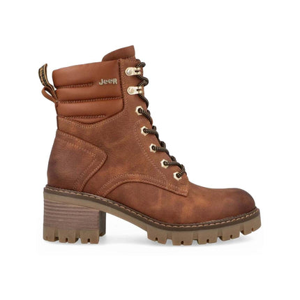 Jeep Anfibi Donna con Tacco Cognac RAVEN LACE NBK COGNAC Jeep Footwear 