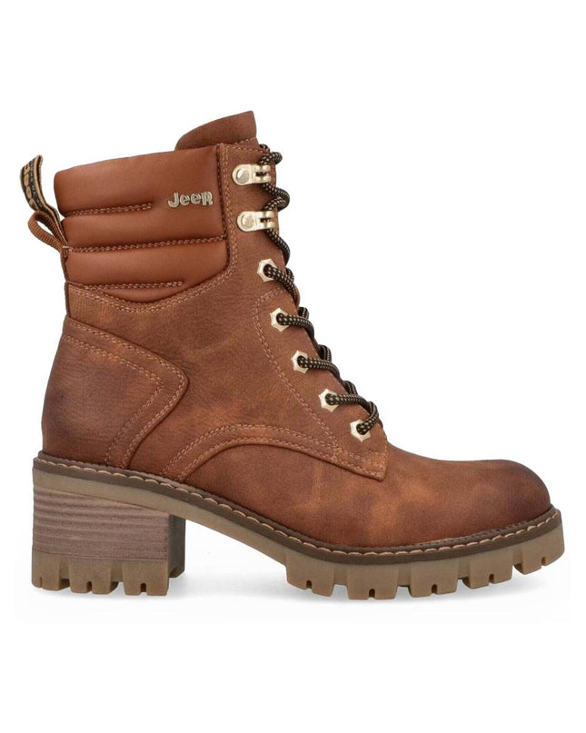 Jeep Anfibi Donna con Tacco Cognac RAVEN LACE NBK COGNAC Jeep Footwear 