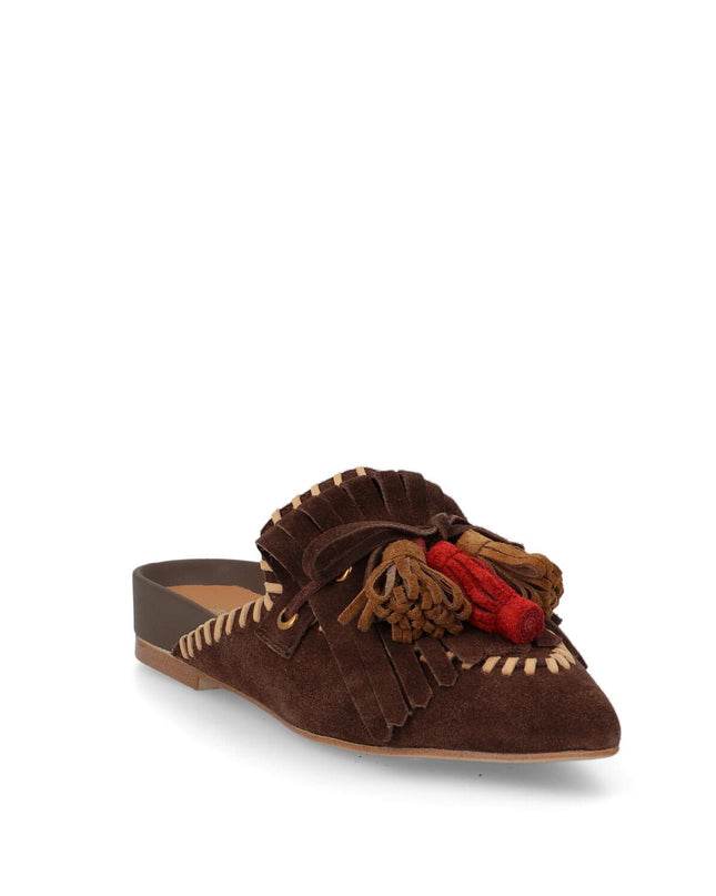 Bruno Premi Sabot Basso Donna con Nappine in Camoscio Moro BN1603X BROWN Bruno Premi 