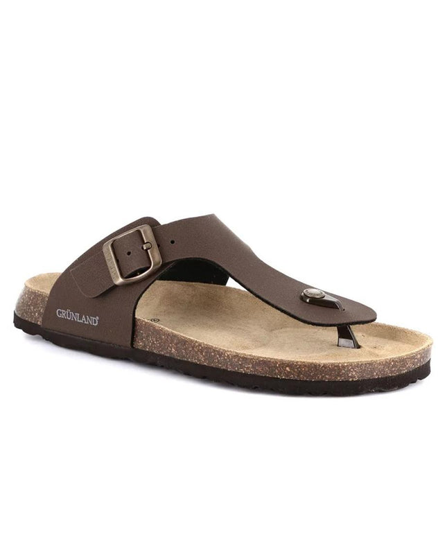 Grunland Sandali Infradito Uomo Plantare Sughero Doppia Fibbia Mogano CC3011 BOBO MOGANO Grunland 