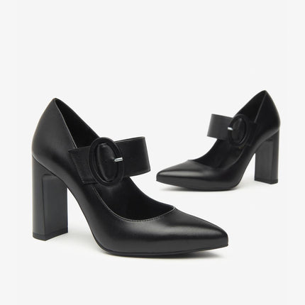 Nero Giardini Decollete Mary Jane con Cinturino in Pelle Nero - MARIO SPATARELLA