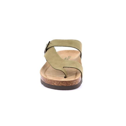 Grunland Sandali Infradito Donna Plantare Sughero in Nabuk Oliva CB0327 HOLA OLIVA Grunland 
