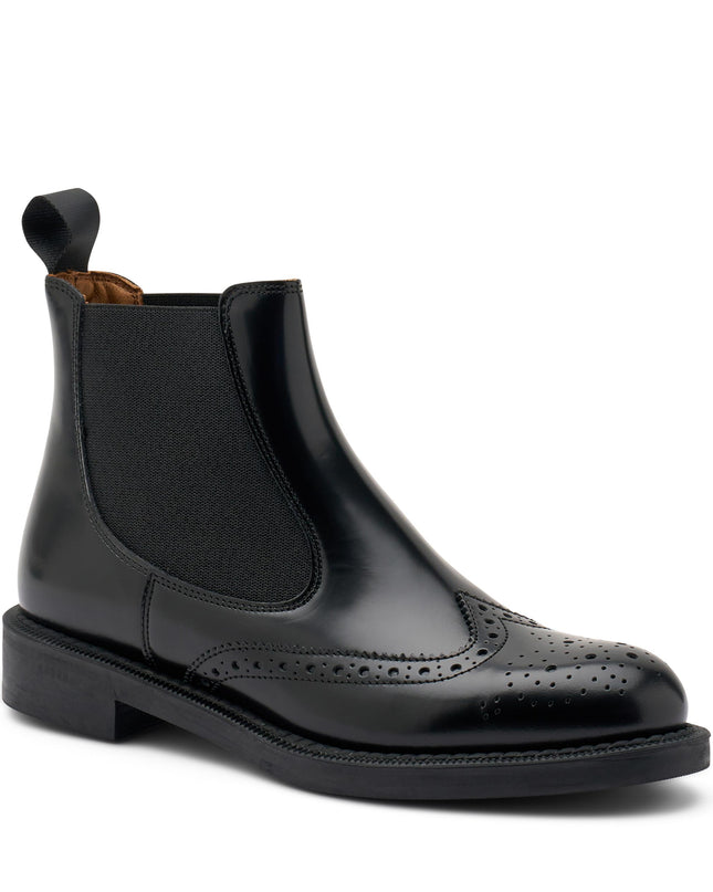 Stivaletti Frau Chelsea Oxford Donna in Pelle Nero 95U2 BRUSH BLACK Frau 