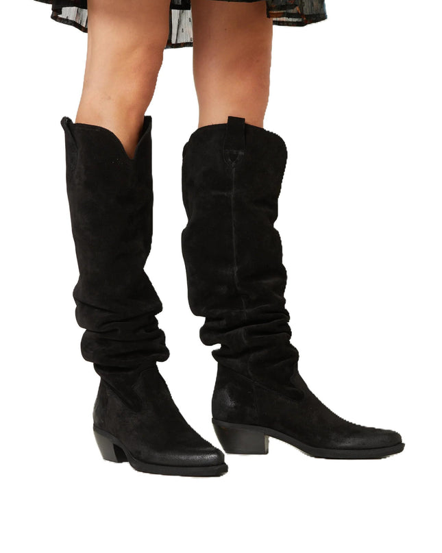 Texano Donna Camoscio Nero EL PASO B921 MARVIN BLACK Felmini 