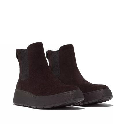 FitFlop Stivaletti Donna Flatform Chelsea con Zeppa in Camoscio Brown Marrone E1T F-MODE DARK BROWN FitFlop 