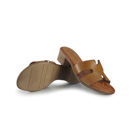 Sandali con Tacco in Pelle Cuoio 2760 COLONIALE Clanto 