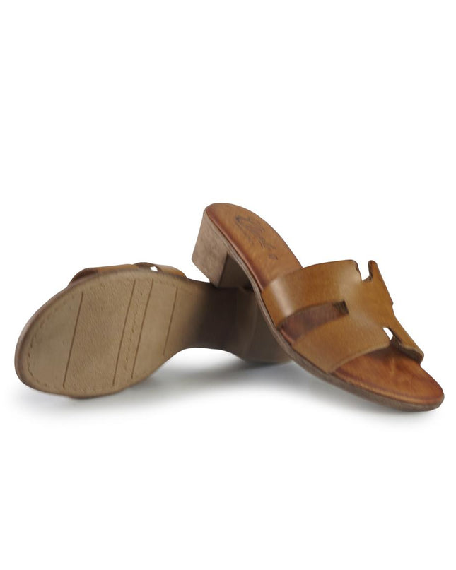 Sandali con Tacco in Pelle Cuoio 2760 COLONIALE Clanto 