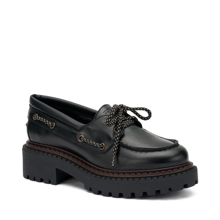 Frau Mocassini Barca Donna in Pelle Nero - MARIO SPATARELLA