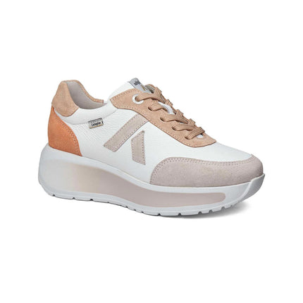 Callaghan Sneakers Donna con Zeppa in Pelle e Camoscio Bianco Pesca 61605 GRACE PINK Callaghan 