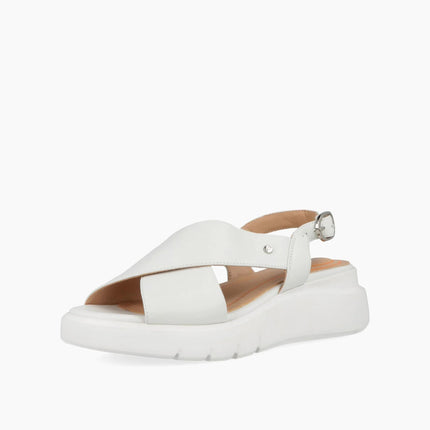 Impronte Sandali Donna con Zeppa in Pelle Bianco VENEZIA CROSS OFF WHITE Impronte 