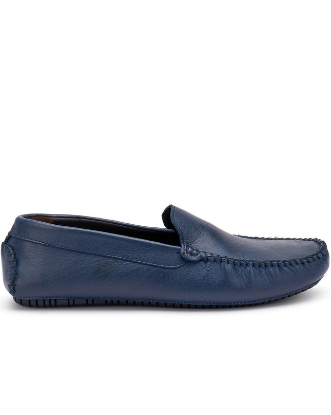 Frau Mocassino Car Shoe Barca Uomo in Pelle Blu - MARIO SPATARELLA