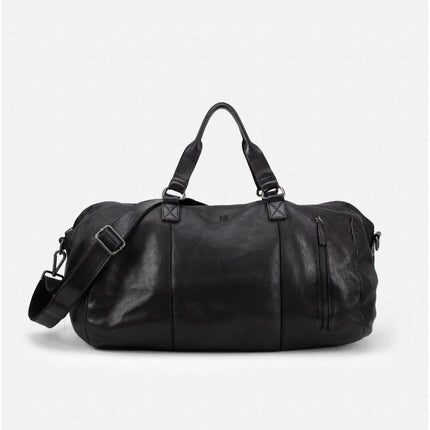 Biba Borsone da Viaggio in Pelle Nero con Tracolla - MARIO SPATARELLA