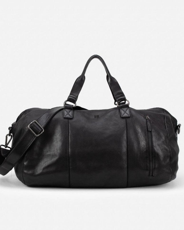 Biba Borsone da Viaggio in Pelle Nero con Tracolla - MARIO SPATARELLA