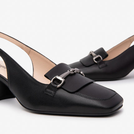 Nero Giardini Chanel con Tacco in Pelle Nera E512320D NERO 100 Nero Giardini 
