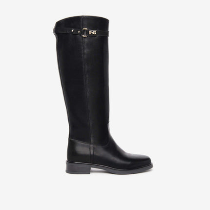 Stivali Tacco Basso Pelle Nero I308850D NERO 100 Nero Giardini 