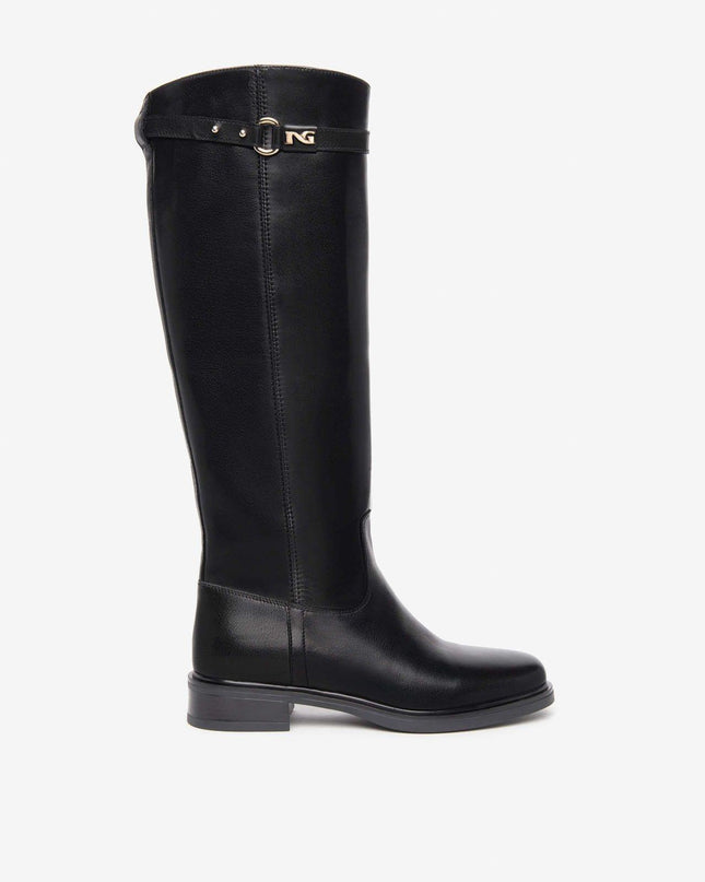 Stivali Tacco Basso Pelle Nero I308850D NERO 100 Nero Giardini 