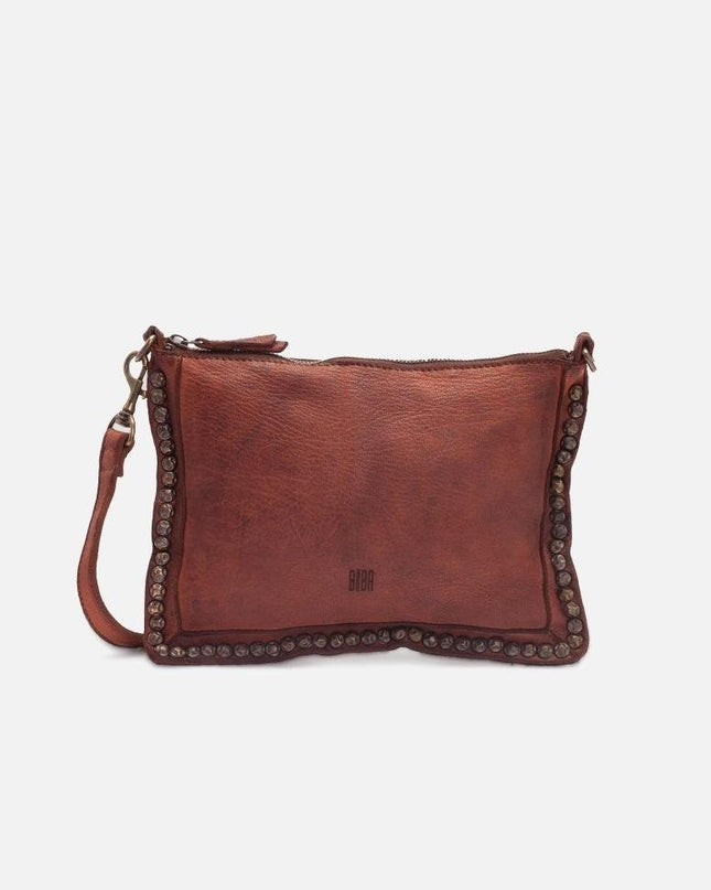 Biba Pochette con Borchie e Tracolla in Pelle Cuoio - MARIO SPATARELLA