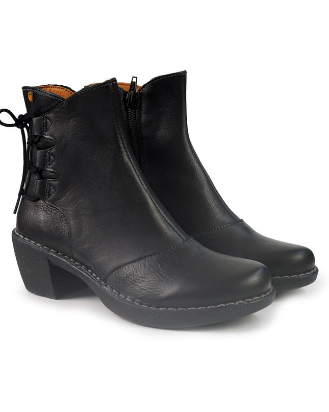 Stivaletti Donna Tacco Pelle Nero 7504 BLACK Jungla 