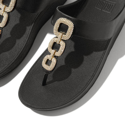 FitFlop Sandali Donna Infradito Nero con Strass HX2-001 FINO CRYSTAL BLACK FitFlop 