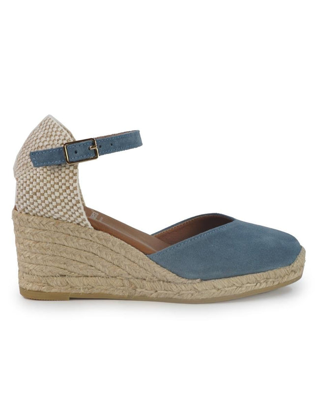 Viguera Espadrillas Alpargatas Donna con Cinturino in Camoscio Jeans - MARIO SPATARELLA