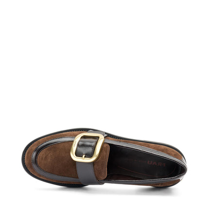 Mocassini Frau Donna Camoscio e Vernice Cacao 90A5 SOFTY CACAO Frau 