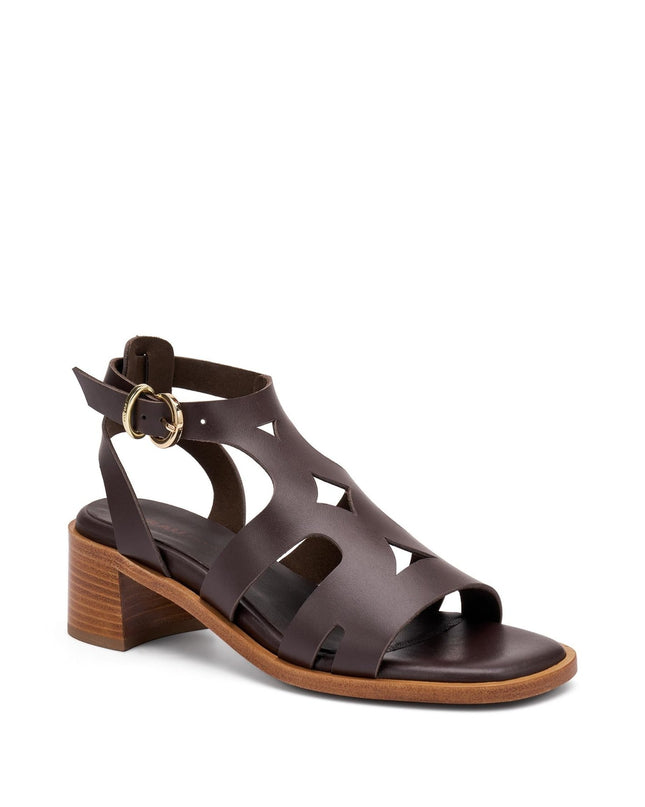 Frau Sandalo Gladiatore Donna con Tacco in Pelle Marrone - MARIO SPATARELLA
