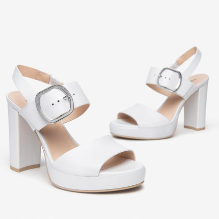 Nero Giardini Sandali Donna Tacco Alto e Plateau in Pelle Bianco E513354D BIANCO 707 Nero Giardini 
