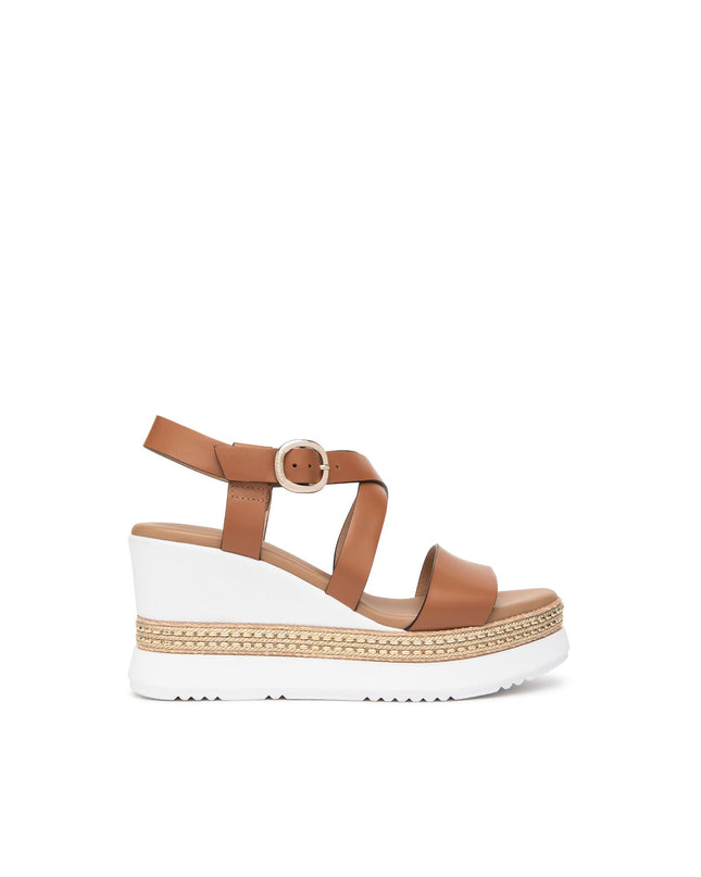 Nero Giardini Sandali Donna con Zeppa in Pelle Cognac Cuoio E513550D COGNAC 329 Nero Giardini 