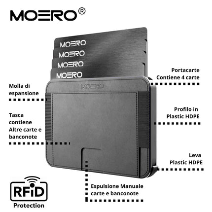 Moero M2 Black Portafoglio Slim M2 BLACK CARD BLACK Moero 