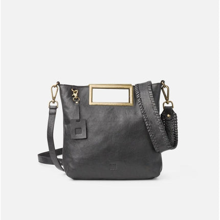 Biba Borsa a Tracolla con Manico Rigido in Pelle Nera - MARIO SPATARELLA