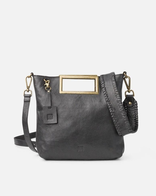 Biba Borsa a Tracolla con Manico Rigido in Pelle Nera - MARIO SPATARELLA