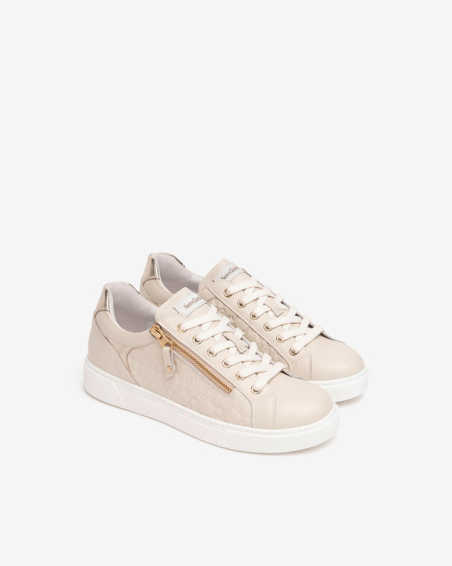 Nero Giardini Sneakers Donna Bassa in Pelle Milk E513001D MILK 710 Nero Giardini 