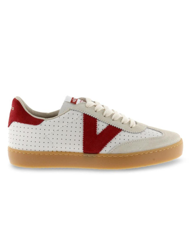 Victoria Sneakers Bassa Donna Bianco Rosso - MARIO SPATARELLA