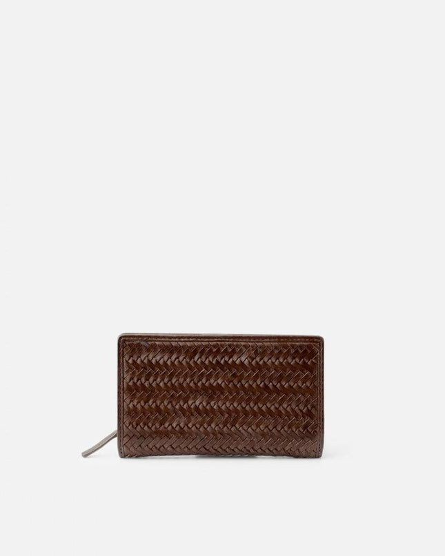Biba Portafoglio Donna in Pelle Intrecciata Marrone con Portamonete - MARIO SPATARELLA