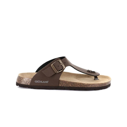 Grunland Sandali Infradito Uomo Plantare Sughero Doppia Fibbia Mogano CC3011 BOBO MOGANO Grunland 