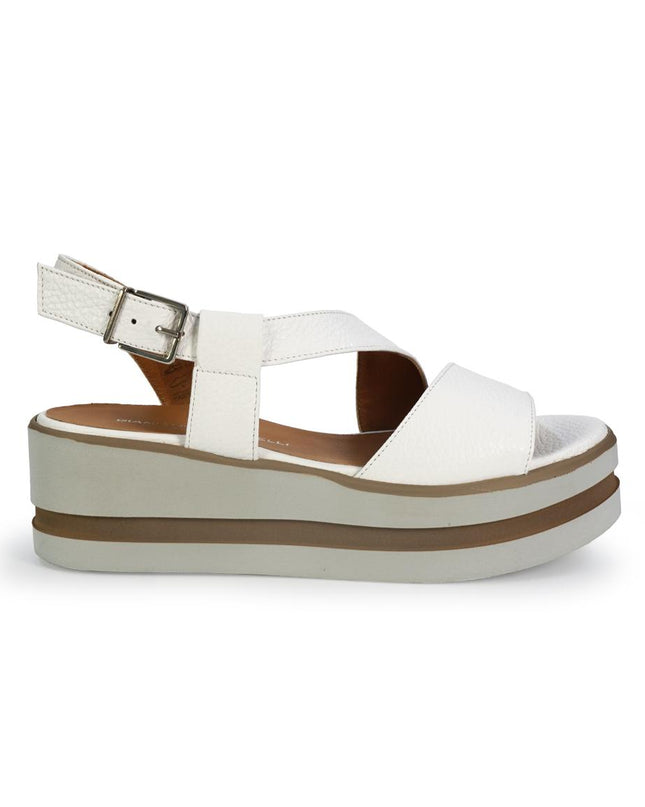 Gianmarco Sorelli Sandalo Donna Platform con Zeppa in Pelle Bianca 1998 XARA WHITE Gianmarco Sorelli 