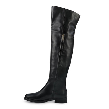 Gianni Crasto Stivale Donna in Pelle Nera con Tacco Basso e Gambale Alto Sopra il Ginocchio 2074 BLACK Gianni Crasto 