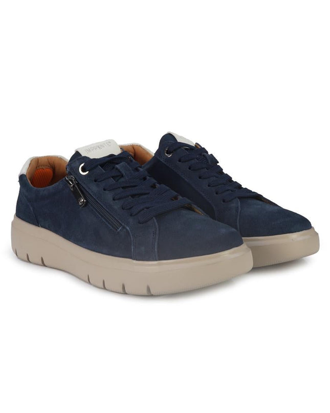 Impronte Sneakers Charms Uomo Lacci e Zip in Camoscio Blu - MARIO SPATARELLA