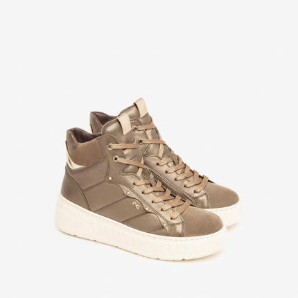Sneakers Alta Donna Platform Pelle Argilla I411634D TALPA 501 Nero Giardini 