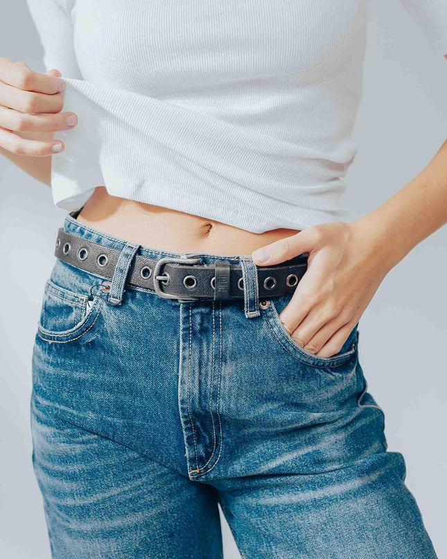 Cinture Donna Pelle Nero Occhielli - MARIO SPATARELLA